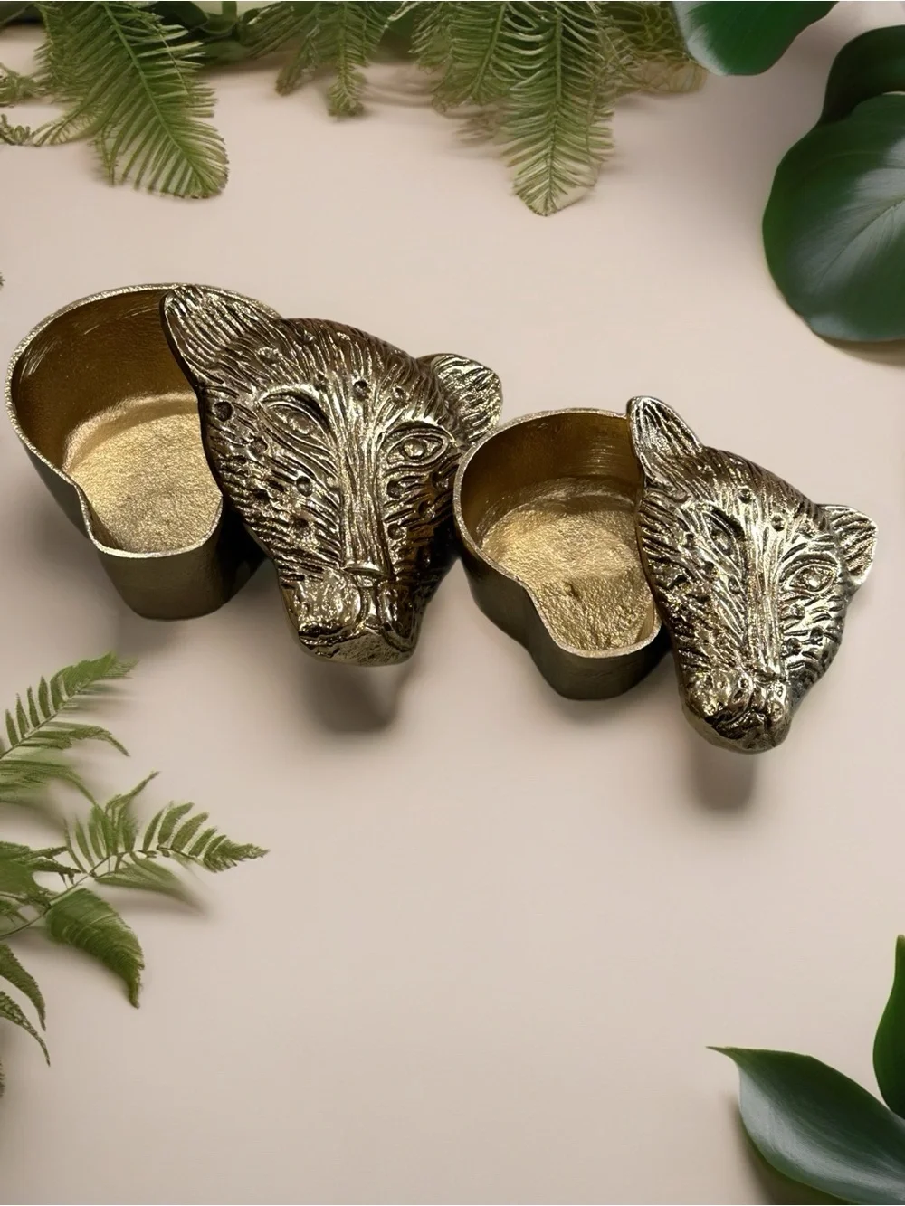 Leopard Head Decor Container